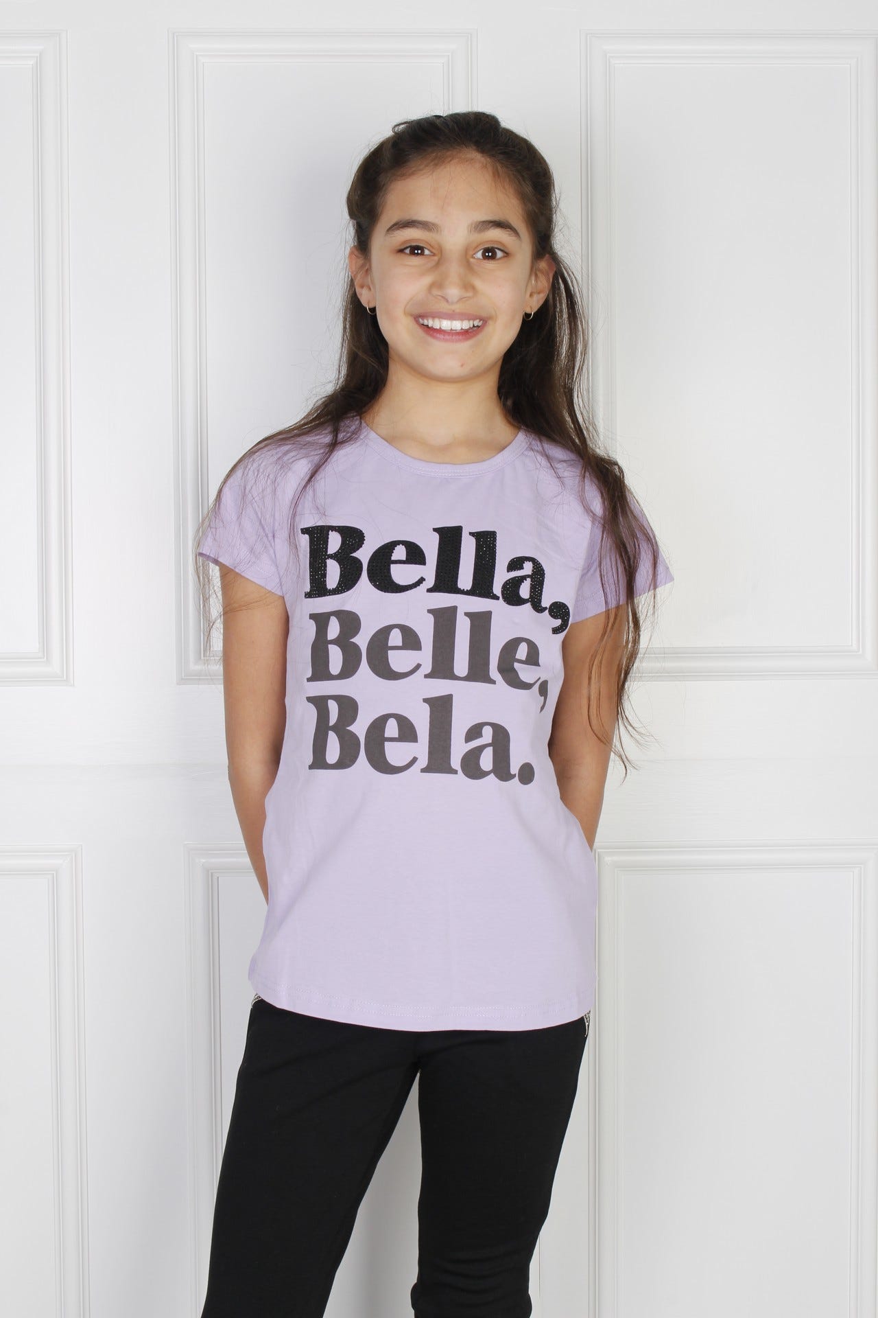 T-shirt med bella motiv, lilla