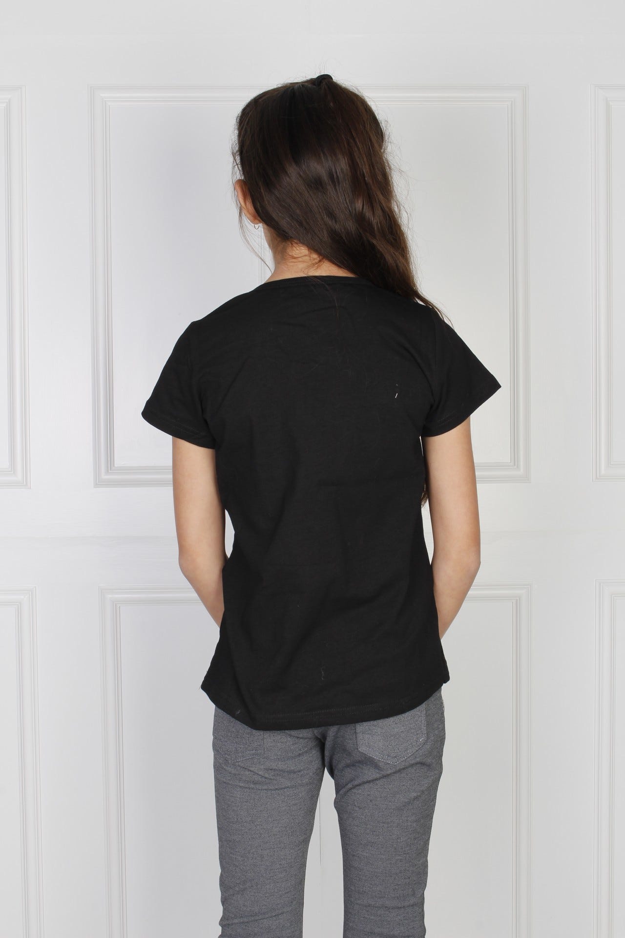 T-shirt med bella motiv, sort