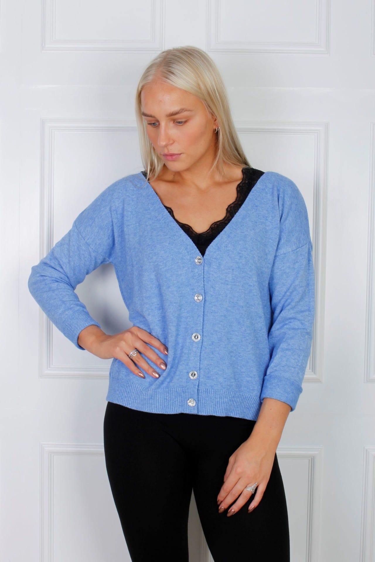 Elana cardigan m. stjerne, Sky