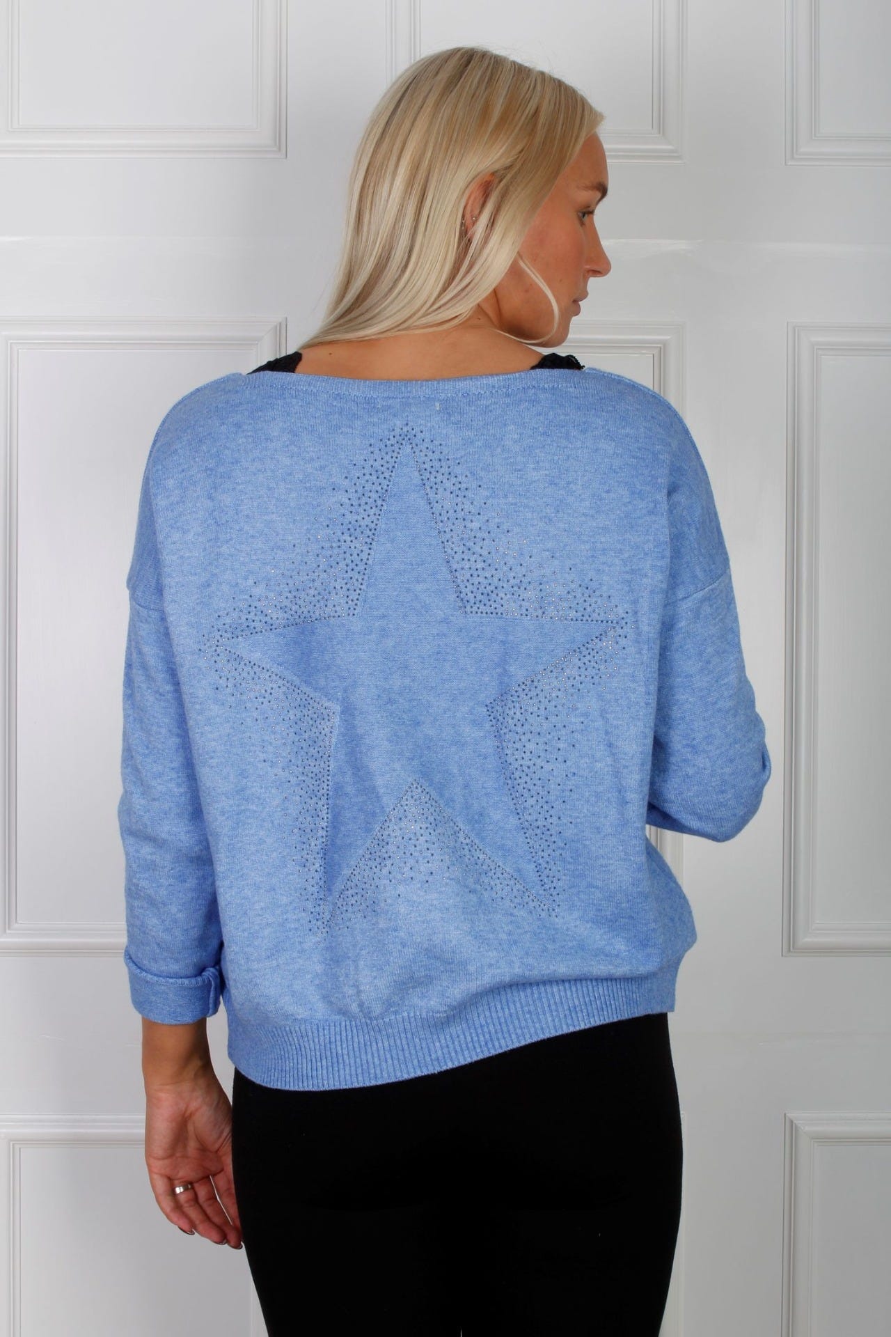 Elana cardigan m. stjerne, Sky