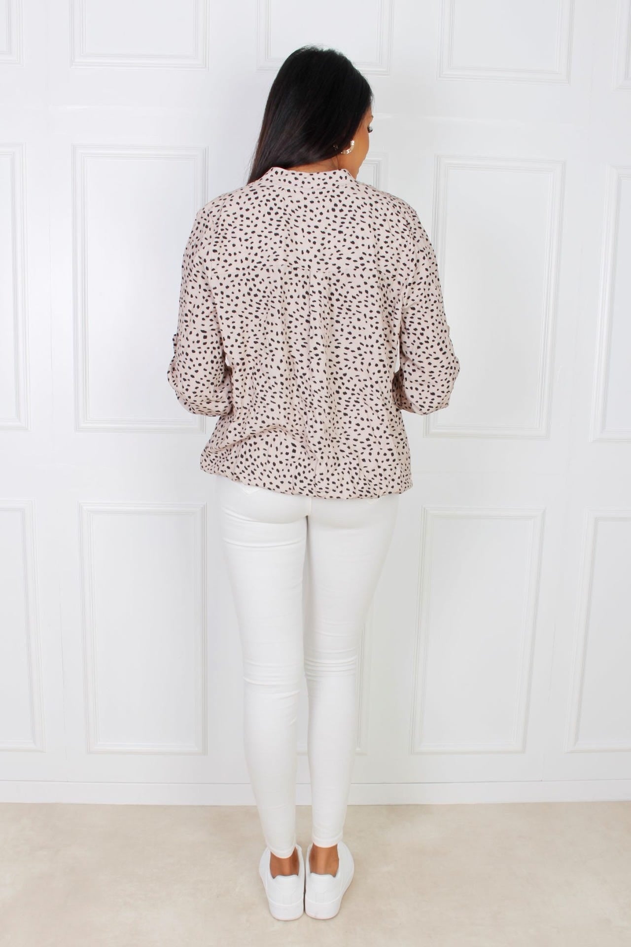 Liva skjorte, beige/sort
