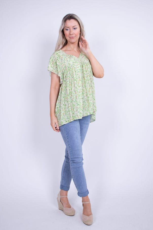 Top m. blomster Lime