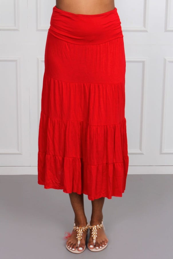 Plus size - Emilia nederdel, rød 